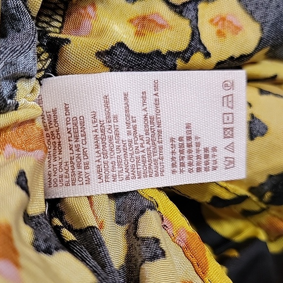 NWT Free People yellow black balloon sleeve love letter hi/low tunic dress - Picture 11 of 13